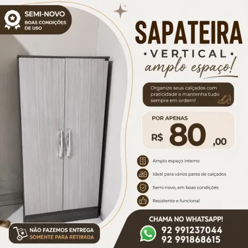 Sapateira vertical seminova 