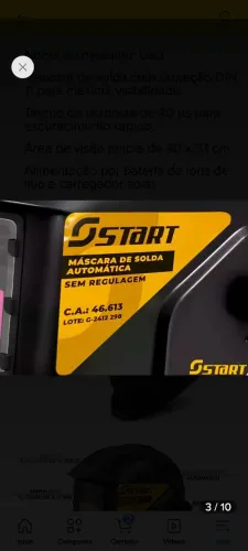 Start máscara de soldar