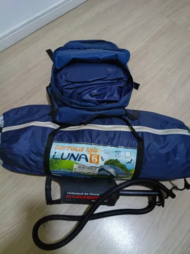 Barraca camping 6 lugares completa com colchão e bomba 