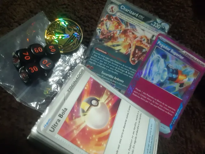 Deck Charizard EX + Moeda Pokémon + 5 Dados