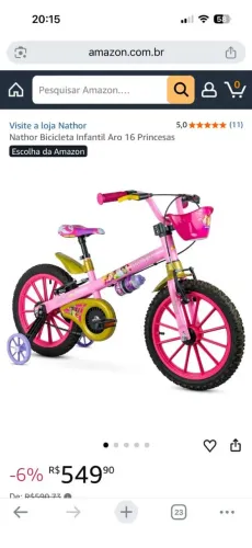 Bicicleta das princesas aro 16