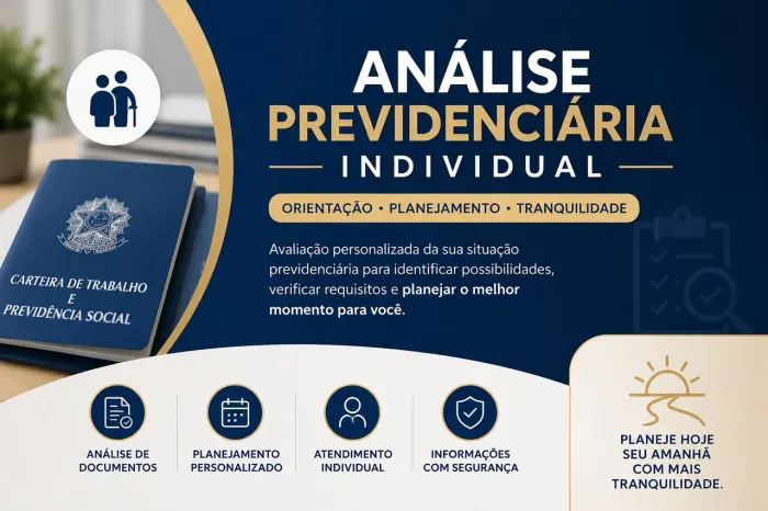Análise previdenciária individual INSS AUXÍLIO DOENÇA BPC APOSENTADORIA