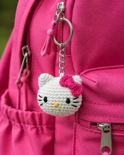 Chaveiro da Hello Kitty em Crochê