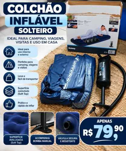 Colchão camping solteiro