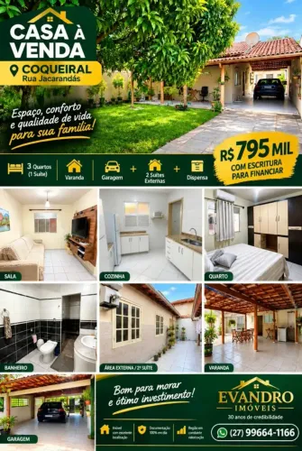 Imóvel para venda possui 150 metros quadrados com 4 quartos em Coqueiral - Aracruz - ES