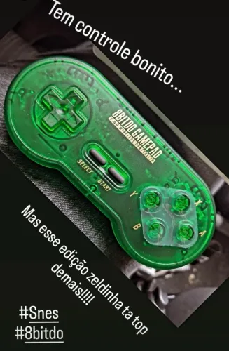 Controle 8 bit do para super nintendo verde edição de colecionador