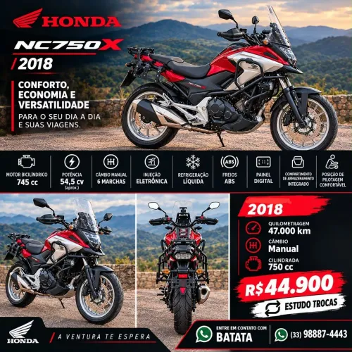 HONDA NC 750X 2018 PARA PESSOAS EXIGENTES