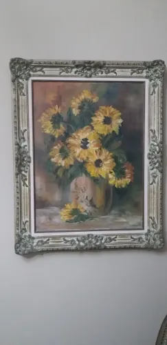 Óleo sobre tela - Girassóis - Dalva Zanotti