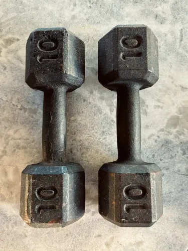 Par de Halteres 10kg Ferro Fundido Maciço - 20kg Total