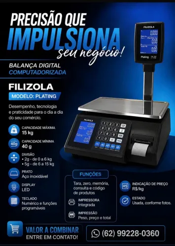 Balança digital e computadora