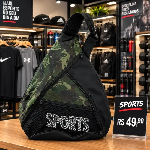mochila transversal masculina sportiva academia