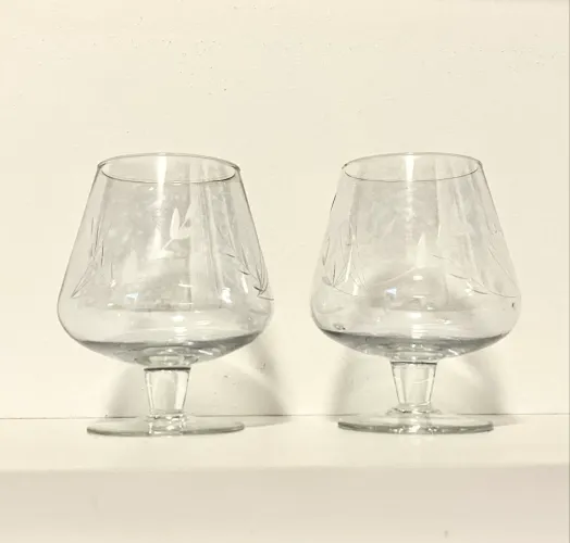 Antigas Taças de Conhaque Cristal Lapidado 