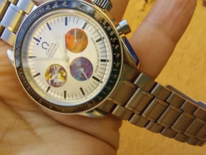 Relógio Omeg Speedmaster Moon Fases Da Lua Mostrador Prata 40mm