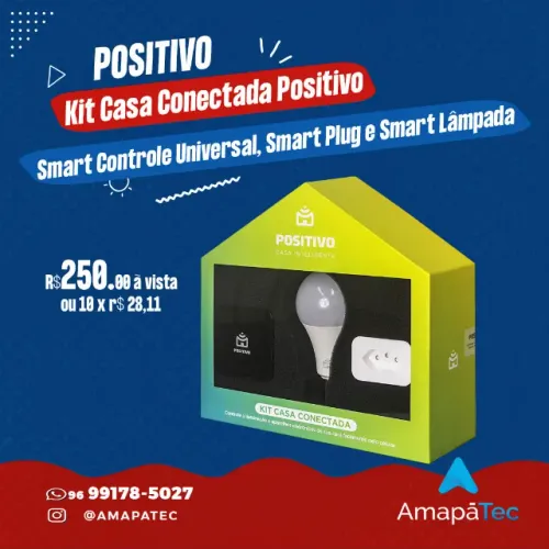 Kit Casa Conectada Positivo , Smart Plug Wi-Fi e Smart Lâmpada Wi-Fi) Alexa