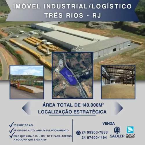Galpão industrial a venda em Três Rios RJ