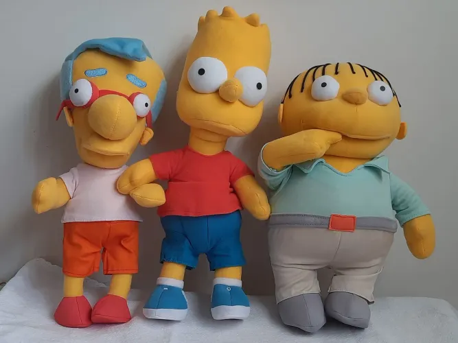 Lote Pelúcia Simpsons - Milhouse, Bart E Ralph (sunny)
