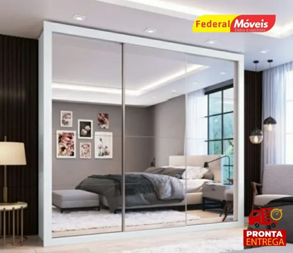 Guarda Roupa com 3 Portas de Correr Novo Fazemos Entrega