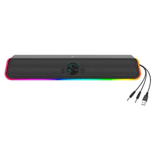 Caixa de Som Gamer Rise Mode Aura Sound S4 RGB Rainbow 3W*2 Preto - RM-SP-04-RGB - WZetta