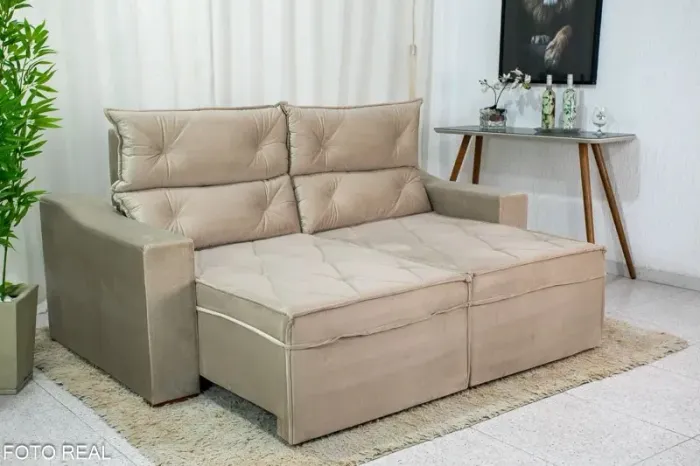 Sofá Retrátil e Reclinável 3 Lugares Molas Bonnel IMPERDÍVEL rf54