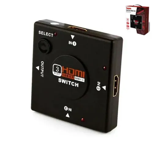Chaveador Switch HDMI 3x1 Full HD, 1080P, UHD - Tomate em São Luís ma 