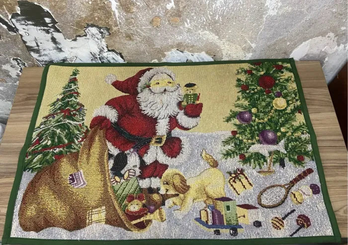 Antiga Tapeçaria Italiana | Santini Christmas | Papai Noel | Antiguidades 