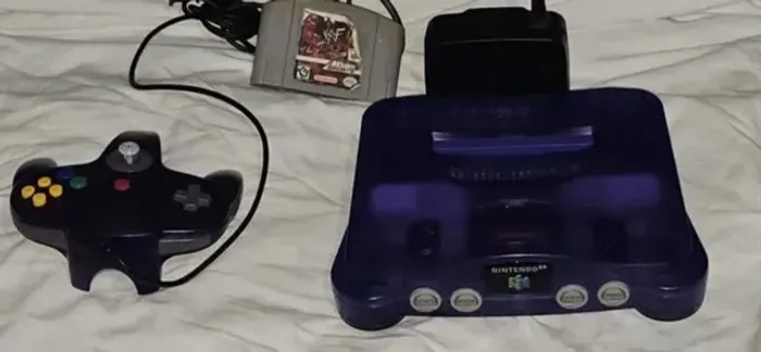 NINTENDO 64 EDIÇÃO SABORES COR UVA CONTROLE UVA FONTE ORIGINAL CABOS DE BRINDE 1FITA