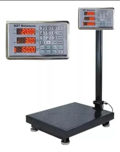 Balança Plataforma 200kg Com Painel Recarregável 