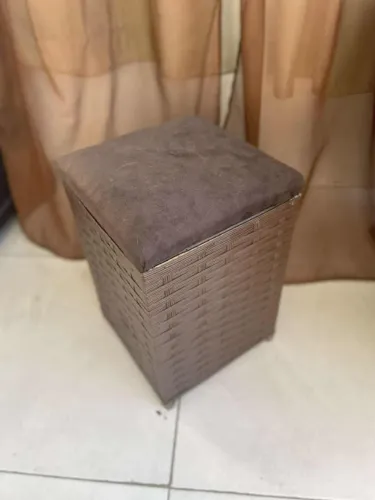 Puff Para Leitura Sala Baú Cesto Organizador Com Assento