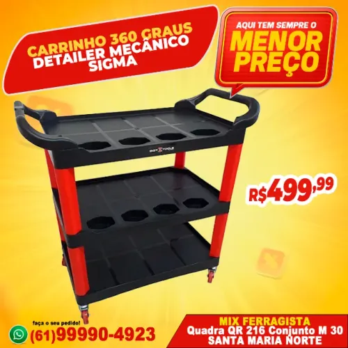 Carrinho 360 Graus Detailer Mecânico Sigma
