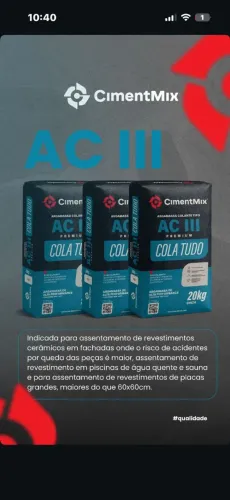 Argamassa AC 3 CIMENTMIX COLA TUDO