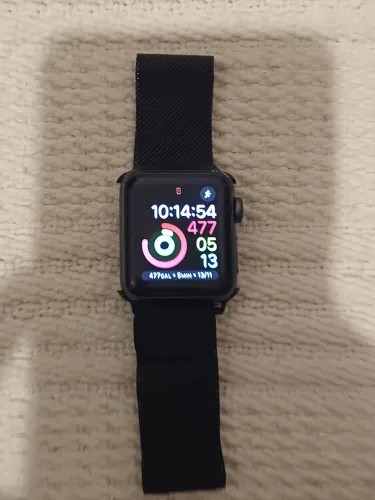 Apple Watch 38 mm - GPS - 38mm - Silver Aluminum - Bateria 100% com pulseira de aço