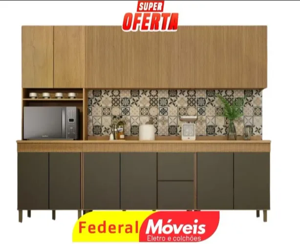 Armário para Cozinha Completo 2,70cm - Novo, Moderno e Espaçoso!