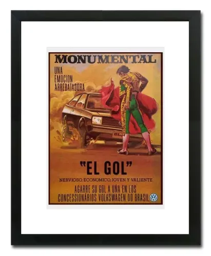 VW Gol 1982 - Monumental - Copa da Espanha - Quadro decorativo com propaganda original
