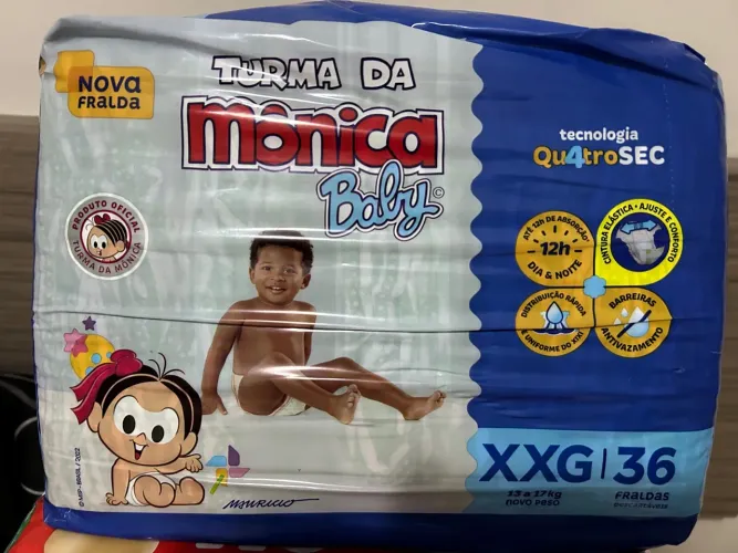 Fraldas Turma da Mônica Baby XXG - 36 unidades