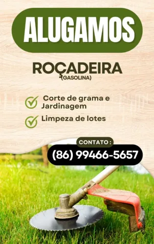 Alugo roçadeira na diária, ideal para limpeza de terrenos.
