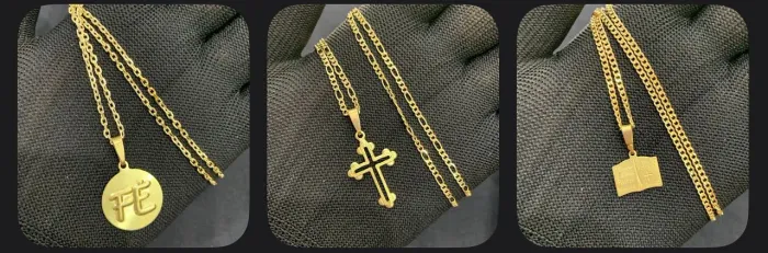 Lote com 10 correntes e 10 pingentes por apenas R$99,99