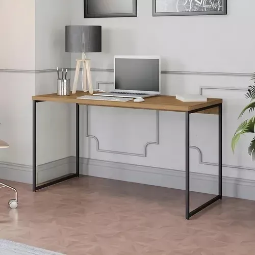 Mesa Para Escritório Diretor Estilo Industrial 1,36m Freijo  **nova na caixa**