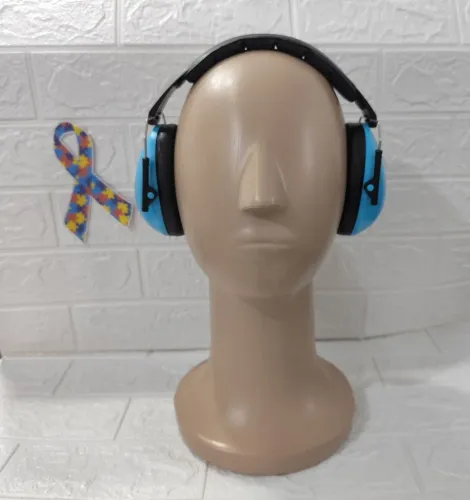 Abafador de Ruído - Proteção para Autistas, Hiperativos ou Sensíveis ao Som (Azul