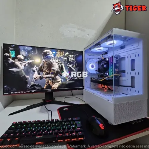 Pc Gamer Novo Completo Ryzen 5 2600 + RTX 3050 6GB + RAM 16GB + SSD 480GB