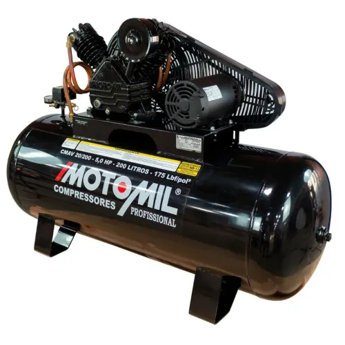 COMPRESSOR 200LITROS 5CV TRIF 220/380V 175PSI 20PES MOTOMIL