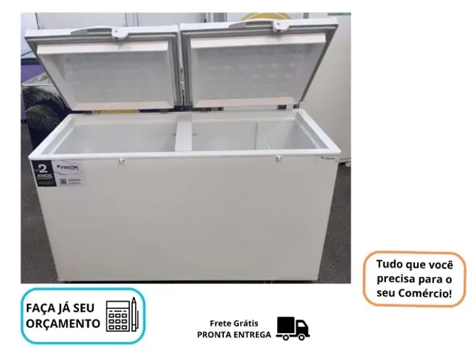 Congelador Horizontal Novo Tampa Cega 503L Fricon