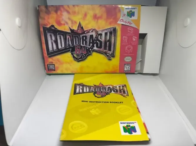 Caixa do Jogo Road Rash 64 para Nintendo 64 - Inclui Berço e Mini Manual Poster
