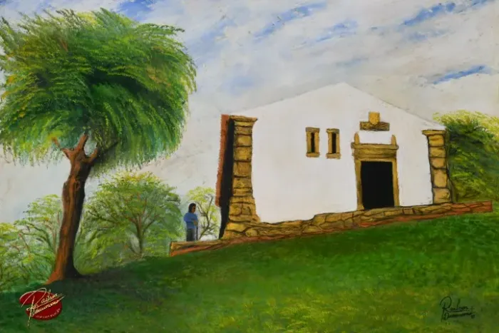 Painel a óleo sobre tela