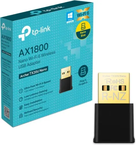  Wi-Fi Adaptador Wireless 6 AX1800 Nano UItra fast speed até 1201Mbps