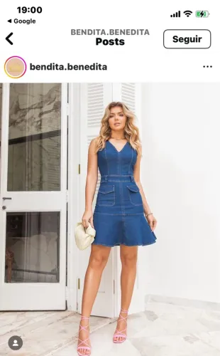 Vestido Jeans curto tam P Local Motion