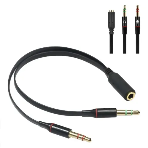 Cabo Adaptador P3 Femea 2 P2 Macho Headset Fone Microfone Pc