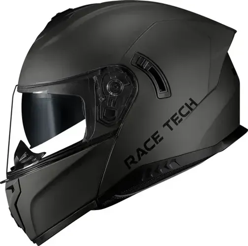 Capacete Race Tech Signal Cinza Fosco escamoteavel robocop com oculos