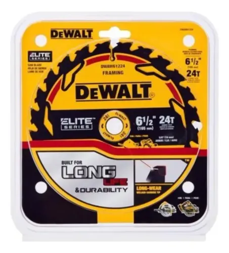 Disco Serra Circular 6 1/2 165mm Dwaw61224 24 Dentes Dewalt