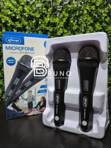 Microfone com fio duplo