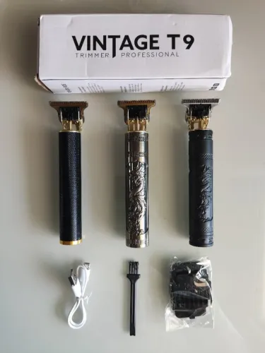 Máquina T9 Recarregável De Cortar Cabelo De Barbear Profissional Masculina